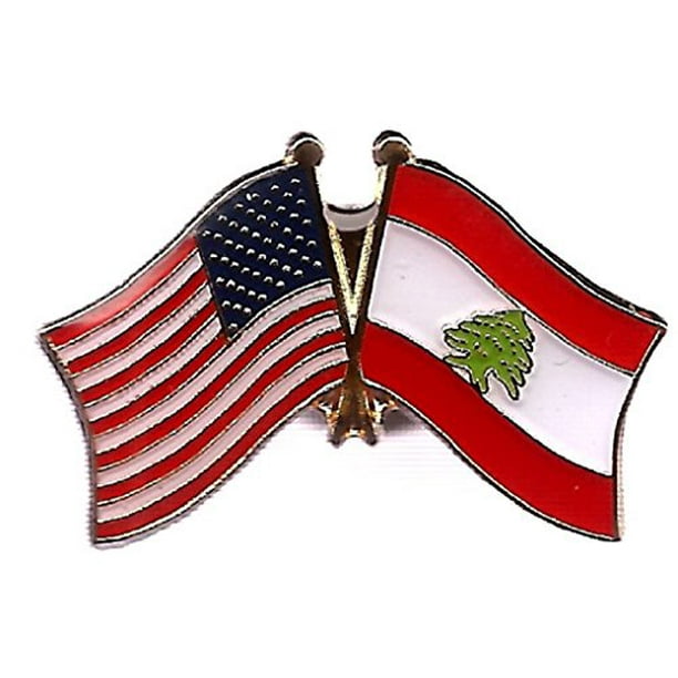 Wholesale Pack of 50 USA American Lebanon Friendship Flag Hat Cap lapel Pin